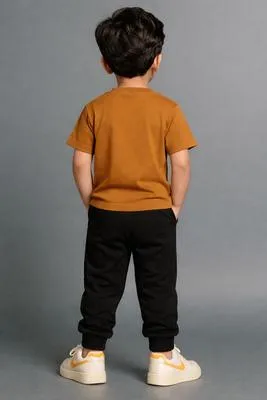 Kids Sonic Printed 2-Piece Tracksuit Brown Polyester | Boys Casual Outfit - Image 2