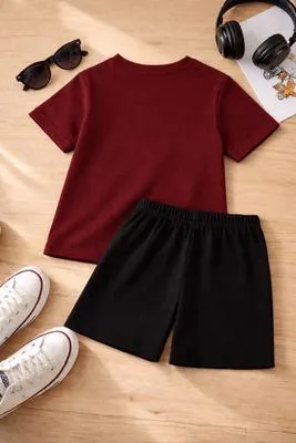 Royal King Crown Tracksuit Maroon Black for Kids 1-12 Years | 2-Piece Casual Outfit - Image 3