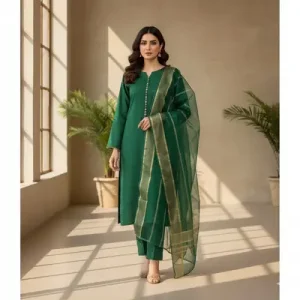 Women's 3 Piece Unstitched Plain Suit | Soft & Elegant Fabric