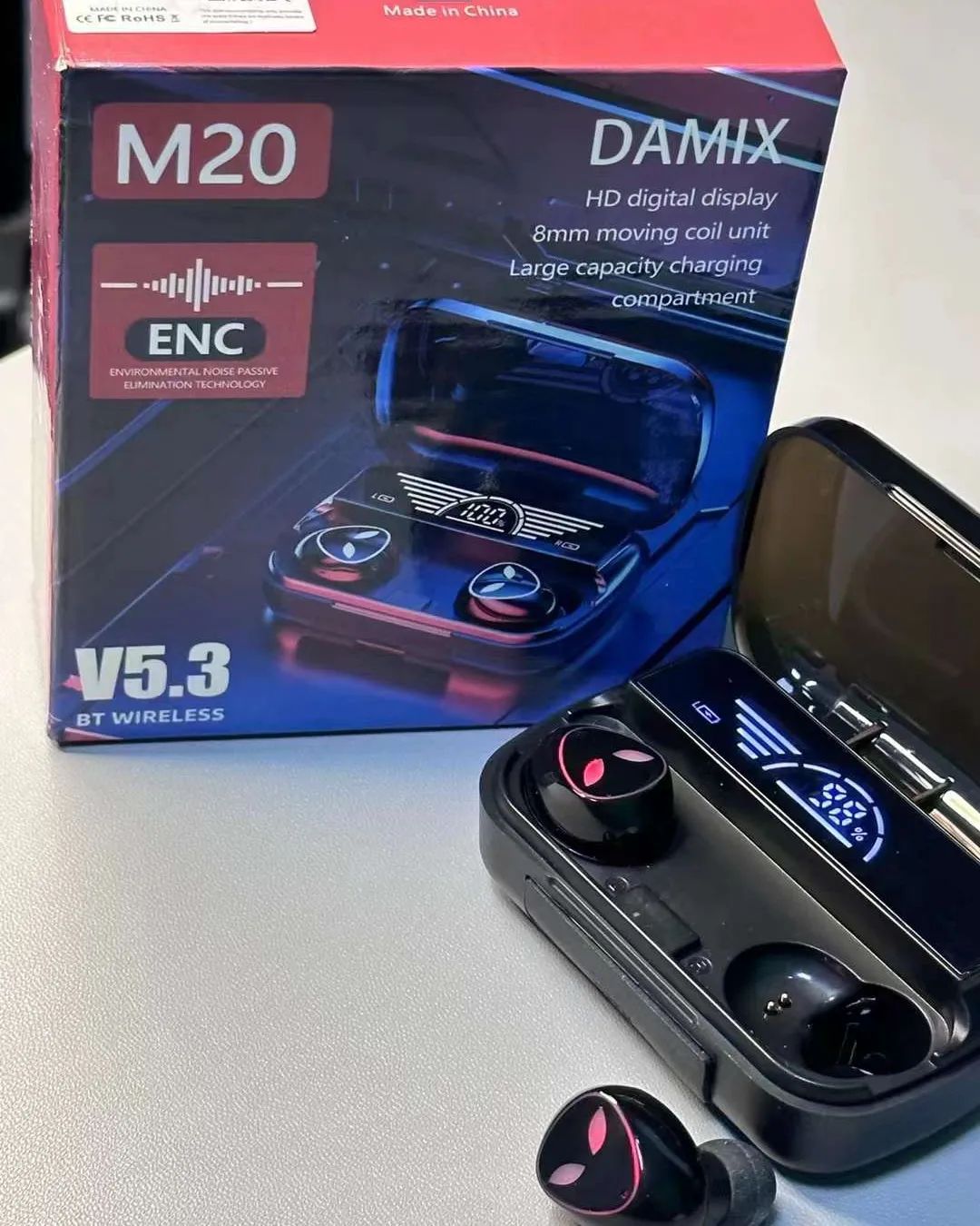 M20 Tws Wireless Earbuds With Noise Cancelling Feature Bluetooth 5.3 Clear Sound Comfortable Fit And Portable Design - Image 4
