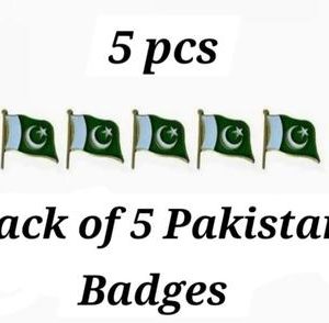 14 August Pakistan Flag Metal Badge Set – Pack of 5