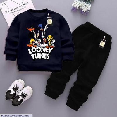 Looney Tunes Fleece Tracksuit for Kids 1-12 Years | Warm Winter Sweatshirt & Trouser Set - Image 3