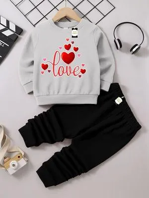 Girls Fleece Printed Tracksuit Grey Black | Warm Winter 2-Piece Tracksuit for Girls (3-9 Years) - Image 4
