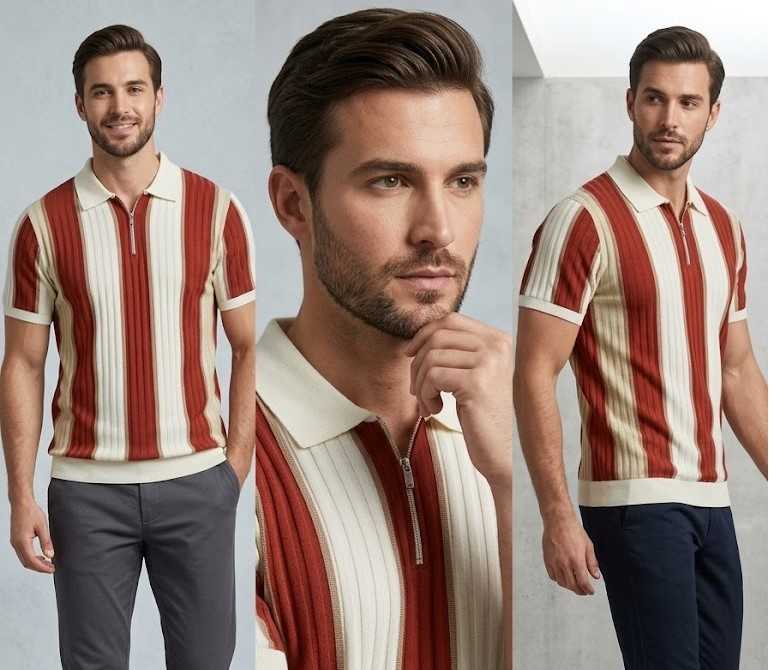 Imported Round Neck Zipper T-Shirt for Men & Boys โ Premium Casual Half Sleeve Cotton Blend Fashion Tee - Image 4