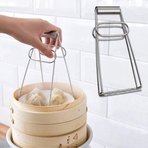 Stainless Steel Hot Bowl Clip Anti-Scald Tableware Lifter, Foldable Hot Dish Holder for Microwave, Oven & Cooking Use | Durable Kitchen Tool