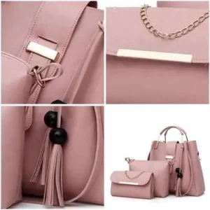 Blue Rexine Handbag Set for Girls | Stylish Ladies Handbag Collection with Wallet & Strap
