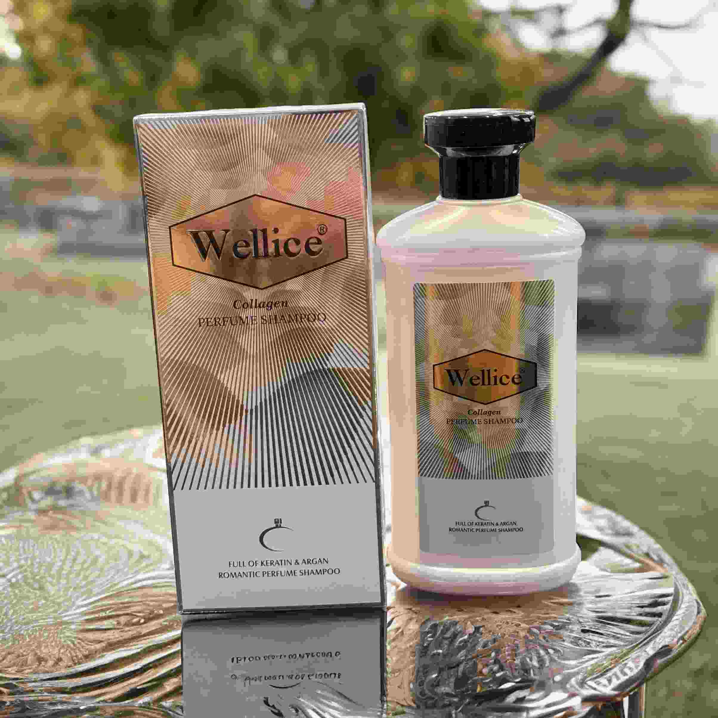 Wellice Collagen Perfume Shampoo Strengthening Formula with Long-Lasting Fragrance for Smooth & Shiny Hair