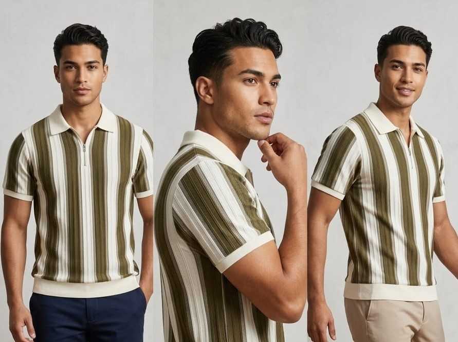 Imported Round Neck Zipper T-Shirt for Men & Boys โ Premium Casual Half Sleeve Cotton Blend Fashion Tee - Image 3