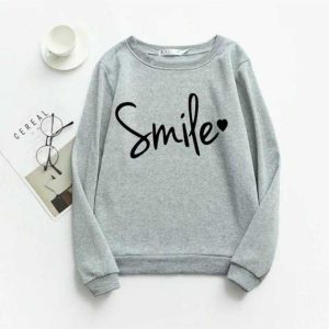 Trendy Print Thick Fleece Sweatshirt for Women & Girls – Winter Full Sleeves Gymwear