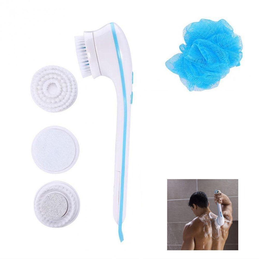 Electric Shower Brush 5-in-1 Spin Spa Cell Operated Full Body Cleansing & Exfoliating Brush - Image 4