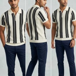 Imported Round Neck Zipper T-Shirt for Men & Boys – Premium Casual Half Sleeve Cotton Blend Fashion Tee