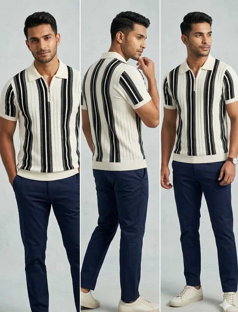 Imported Round Neck Zipper T-Shirt for Men & Boys โ Premium Casual Half Sleeve Cotton Blend Fashion Tee