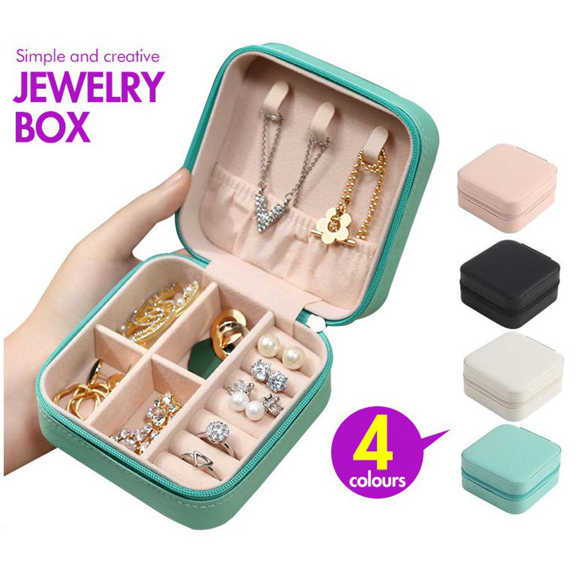 Mini PU Leather Travel Jewelry Organizer Box
