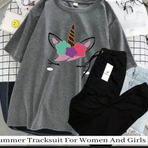 Women's 2-Piece Gym Wear Set with Round Neck T-Shirt