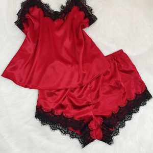 Premium Satin Lace-Up Back Nightdress for Women