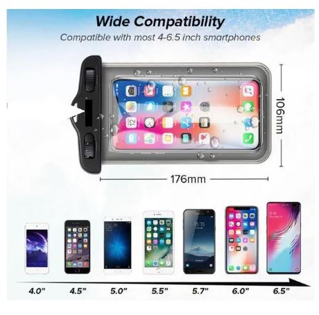 Underwater Waterproof Rainproof Mobile Case PVC Bag Transparent Touch Screen Premium Cell Phone Pouch Cover For Travel Hiking Rainy Season Monsoon - Image 2