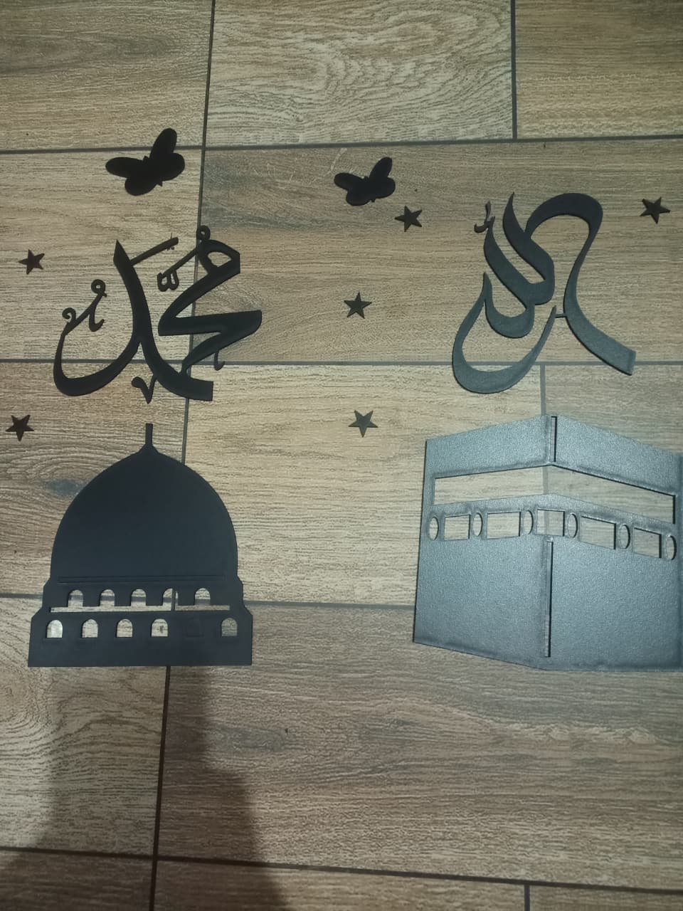 3D Islamic Wall Art Allah & Muhammad Calligraphy | Kaaba & Masjid Design - Image 3