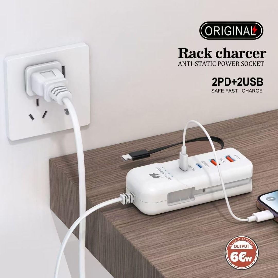 PD 66W USB Fast Charger with Type-C Cable 5.1A High-Speed Charging Adapter - Image 3