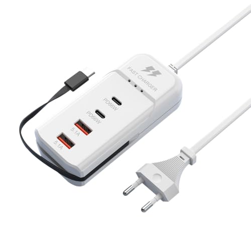 PD 66W USB Fast Charger with Type-C Cable 5.1A High-Speed Charging Adapter