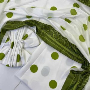 Digital Printed 3 Piece Swiss Lawn Suit with Silk Dupatta – Collection 106 | Unstitched Women's Summer Dress