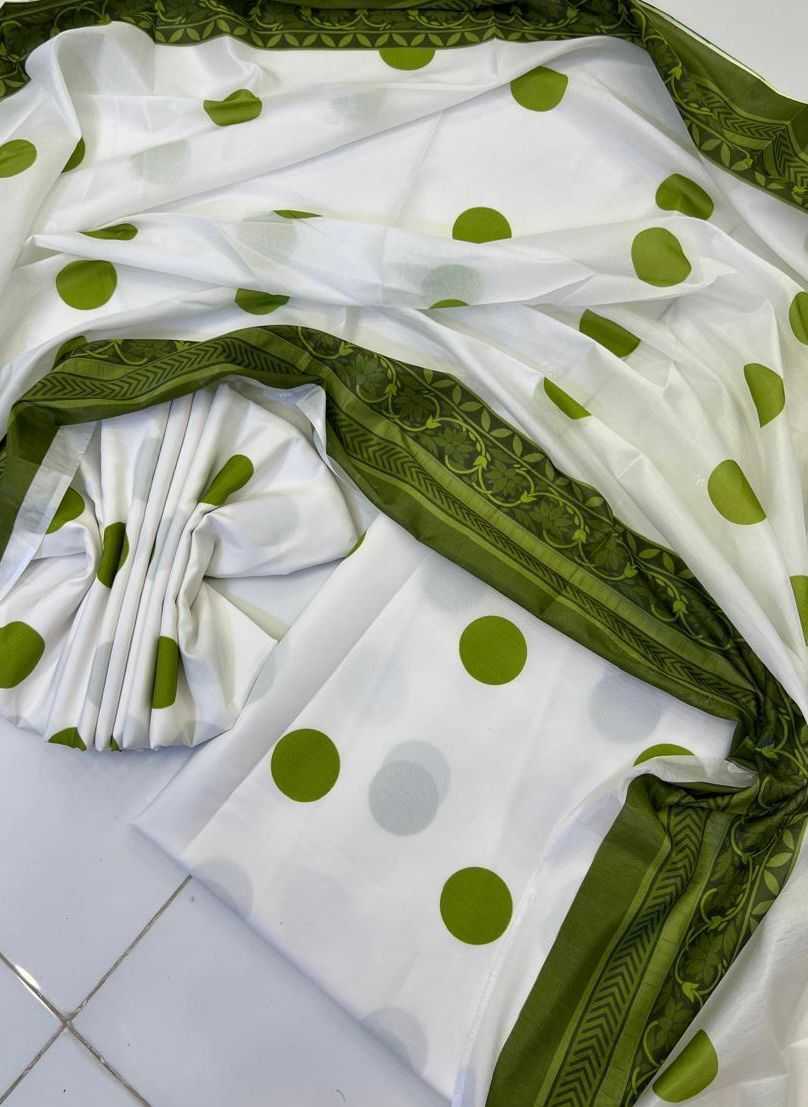 Digital Printed 3 Piece Swiss Lawn Suit with Silk Dupatta – Collection 106 | Unstitched Women's Summer Dress