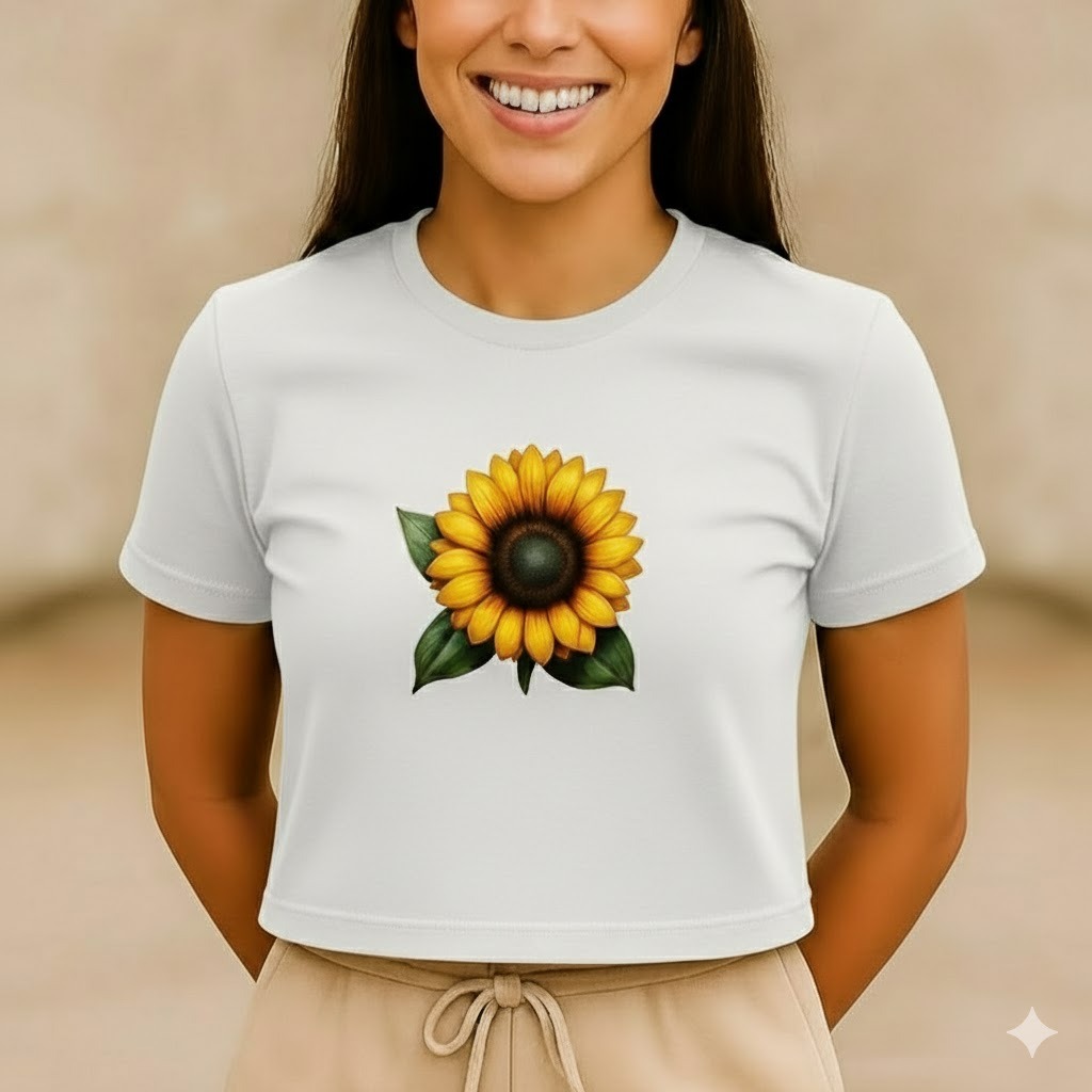 Cute Flower Summer DTF Printed T-Shirt for Women | Soft Cotton Casual Tee - Image 4