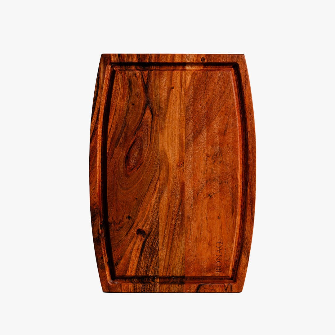 Acacia Parabola Face-Grain Cutting Board 14 x 10 x 2 - Image 2