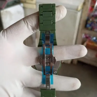 Olive Green Carbon Fiber Tactical Watch 45mm | Men's Sports Watch - Image 2