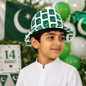Pakistan Flag Bucket Hat – Green & White | Independence Day Cap | 14 August Hat