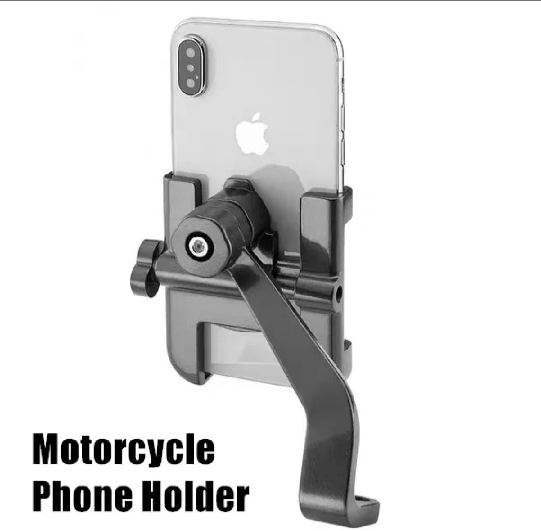 C2 Universal Aluminum Motorcycle Phone Holder 360° Adjustable Handlebar Mount Stand for Secure Mobile Grip - Image 2