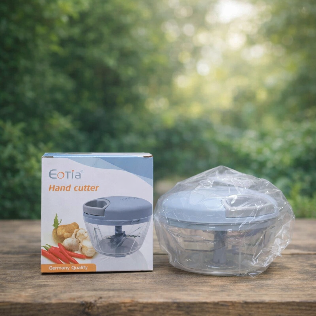 Eotia 3-Blade Manual Food Chopper High-Speed Compact Vegetable & Fruit Cutter - Image 2