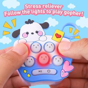 Mini Quick Push Electronic Fidget Toy 2-in-1 Handheld Memory Game & Keychain Charm for Kids and Adults