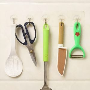 Transparent Self-Adhesive Wall Hook  Strong Hold | No Drill | Damage-Free Hanging Pack of 10