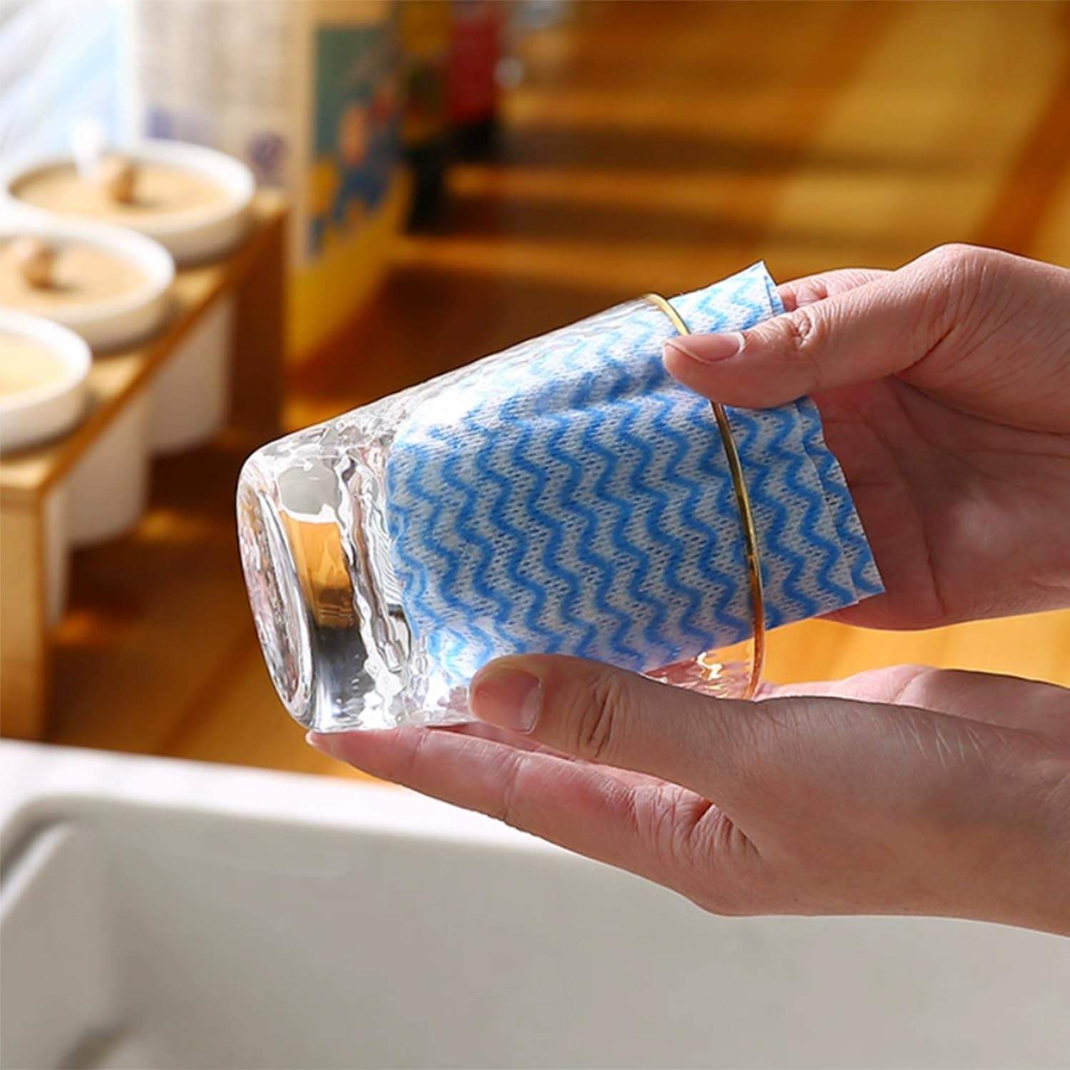 Reusable Kitchen Cleaning Wipes Roll Washable, Absorbent & Eco-Friendly Multi-Purpose Cleaning Sheets - Image 2