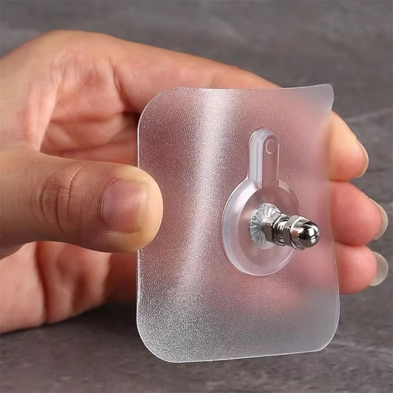 Transparent Self-Adhesive Wall Hooks Sticker Strong Hold, No Drill, Damage-Free Hanging - Pack of 10 - Image 2