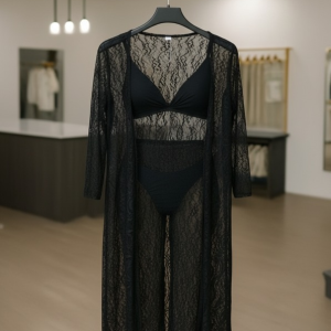 Luxurious Net Transparent Lace 4-Piece Nightwear Set Stylish Free-Size Lounge And Sleepwear Including Gown, Bra, Panty, And Trouser