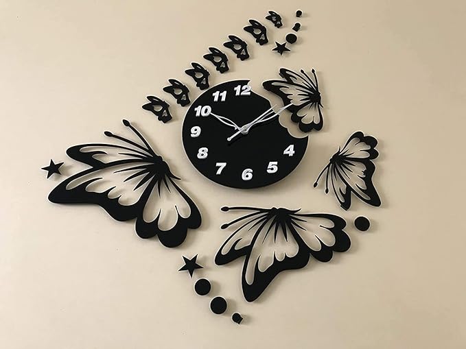 3d wall clock Butterfly Wooden Wall Clock - Image 2