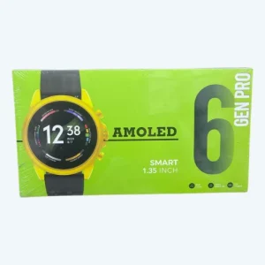 GEN PRO 6 AMOLED Smartwatch Display with Dual Straps (Silicone + Golden Metal Strap)