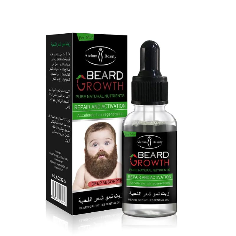 Aichun Beauty Beard Growth Essential Oil for Men | Repair & Activation - Image 2