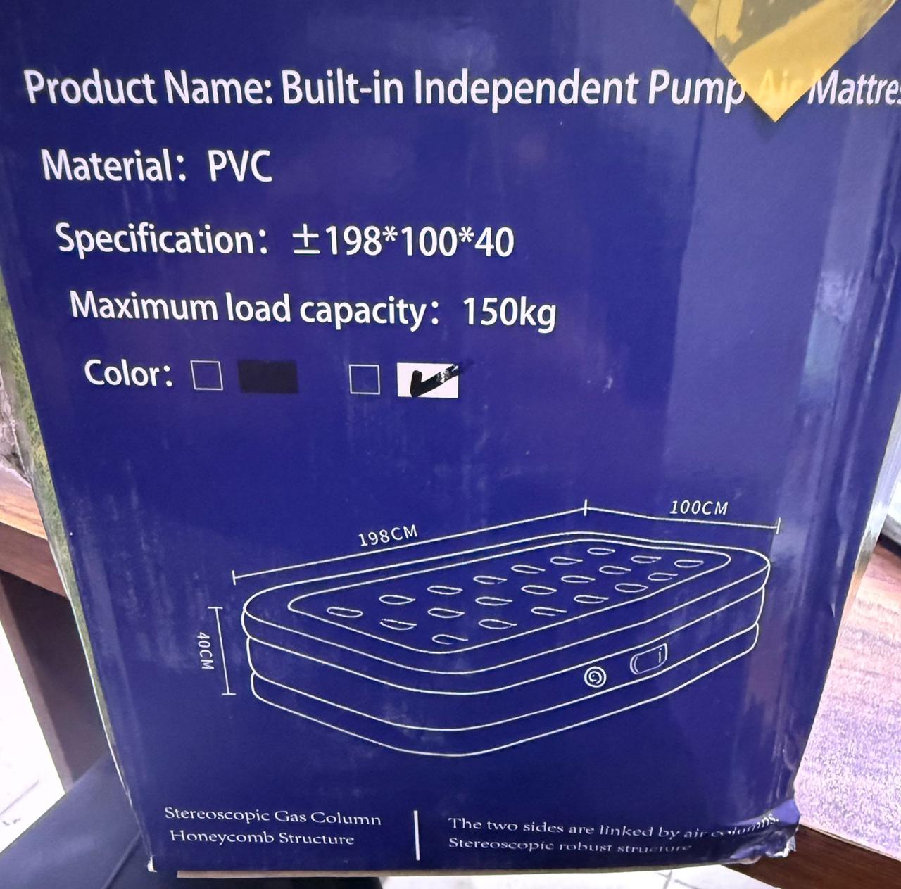 Single Size Inflatable Air Bed with Automatic Built-in Pump Carry Bag & Pillow 198x100x40cm - Image 3