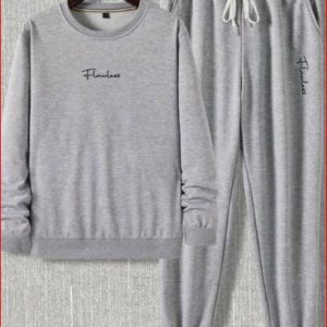 Men Women Dri Fit Track Suit Grey Flawless Print