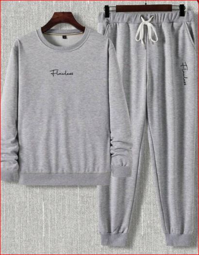 Men Women Dri Fit Track Suit Grey Flawless Print