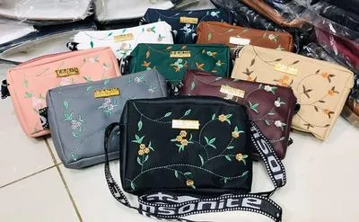 Women's Leather Handbag with Floral Embroidery & Adjustable Strap | Premium Shoulder Bag for Office, Shopping & Daily Use - Image 11