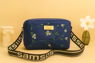 Women's Leather Handbag with Floral Embroidery & Adjustable Strap | Premium Shoulder Bag for Office, Shopping & Daily Use - Image 4