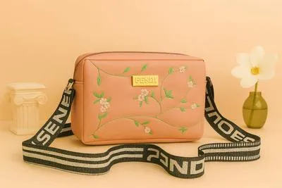Women's Leather Handbag with Floral Embroidery & Adjustable Strap | Premium Shoulder Bag for Office, Shopping & Daily Use - Image 6