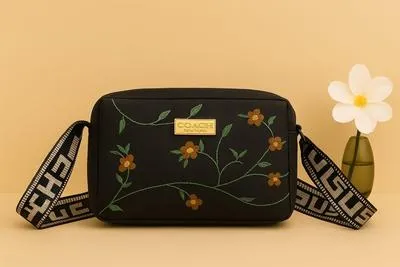 Women's Leather Handbag with Floral Embroidery & Adjustable Strap | Premium Shoulder Bag for Office, Shopping & Daily Use - Image 10