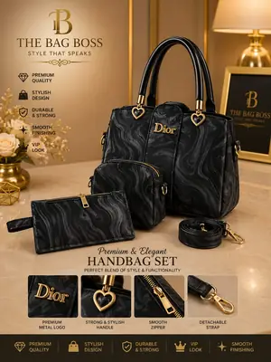 Girl's Leather Textured Hand Bag | Premium Ladies Shoulder & Hand Carry Purse - Image 4