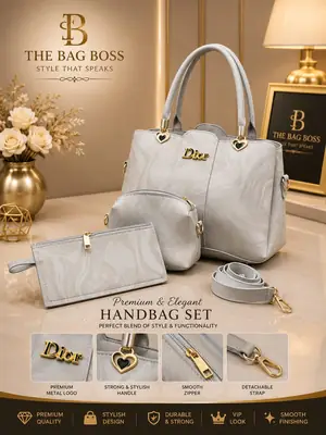 Girl's Leather Textured Hand Bag | Premium Ladies Shoulder & Hand Carry Purse - Image 5