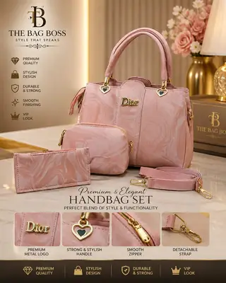 Girl's Leather Textured Hand Bag | Premium Ladies Shoulder & Hand Carry Purse - Image 6