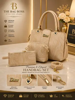 Girl's Leather Textured Hand Bag | Premium Ladies Shoulder & Hand Carry Purse - Image 8